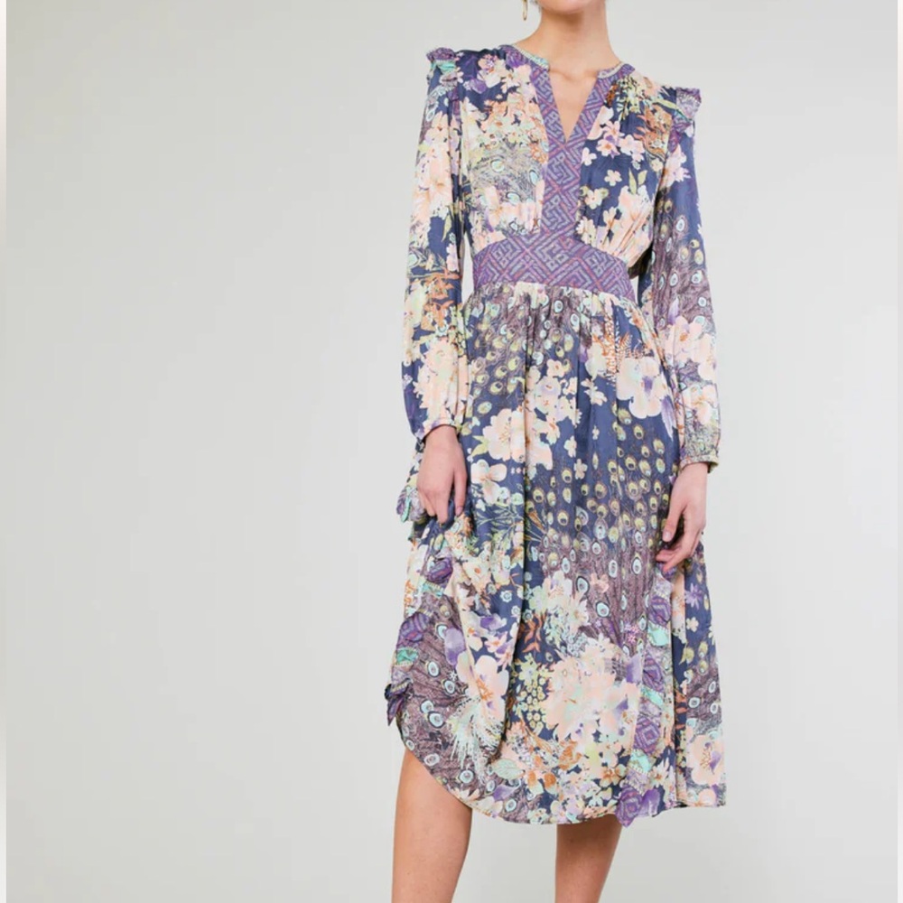 Current Air EMMALINE PEACOCK FLORAL DRESS size XS Never worn NWT.